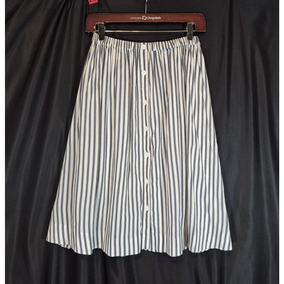 Reformation Womens Cream Navy Stripe Naya Skirt US 4 - Picture 2 of 6